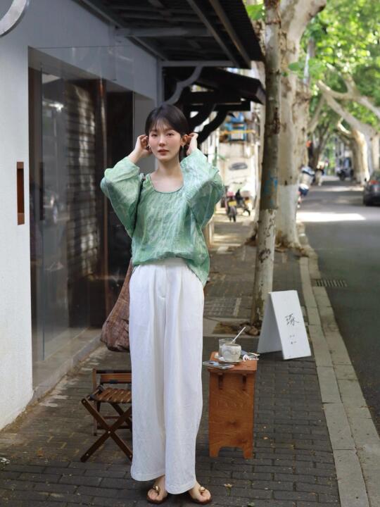 回杭的松弛感🍃绿色系ootd太治愈！
