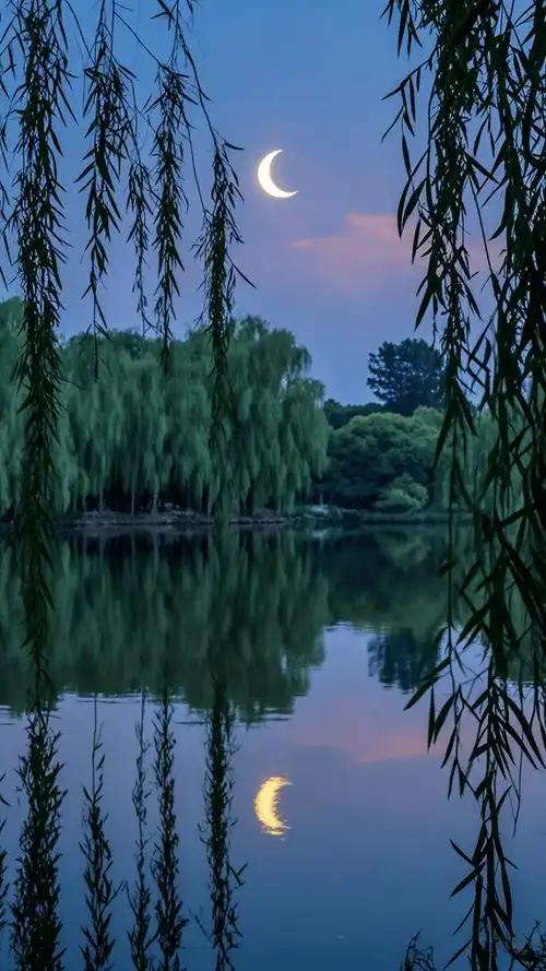 下联：柳岸半醺万念空。