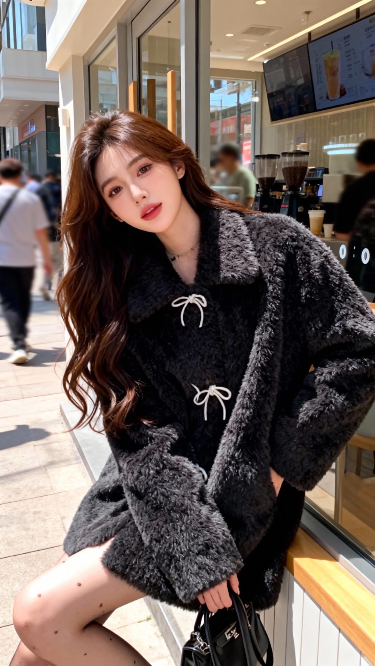 加厚毛毛外套冬季搭配 时髦穿搭 小香风 名媛风