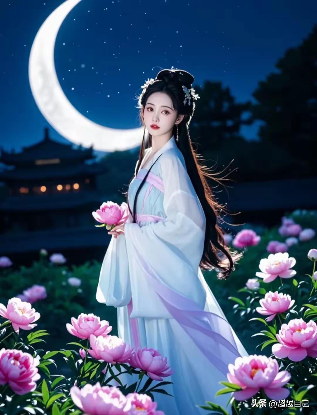 半窗半影半盏月，
一女一男一家庭。
横批：《半盏月与一家庭》