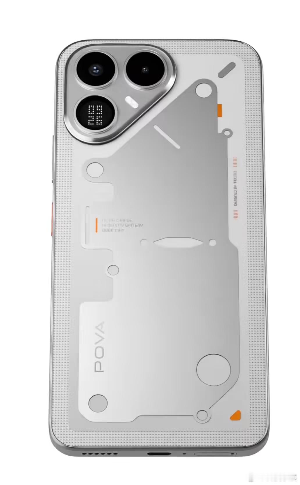 传音Tecno Pova 8 5G下周要在印度发布了。后摄模组上带一块点阵屏，还