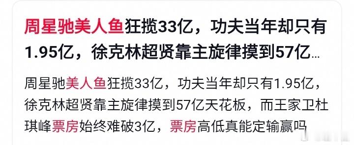 首播热度不小！实时票房也已破亿。但和《美人鱼》这部作品首日票房相比，显然进度条只