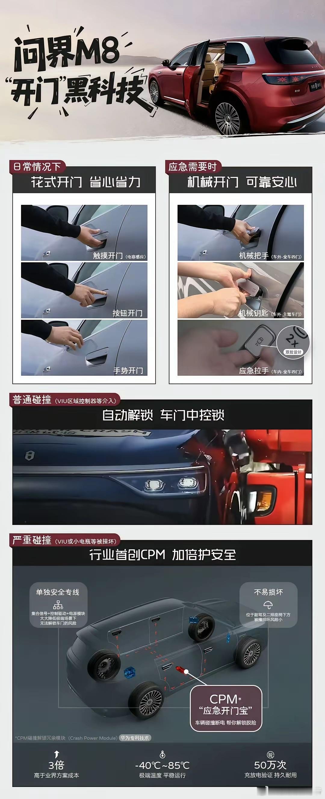 问界M8车门解锁方式又先行一步！ 