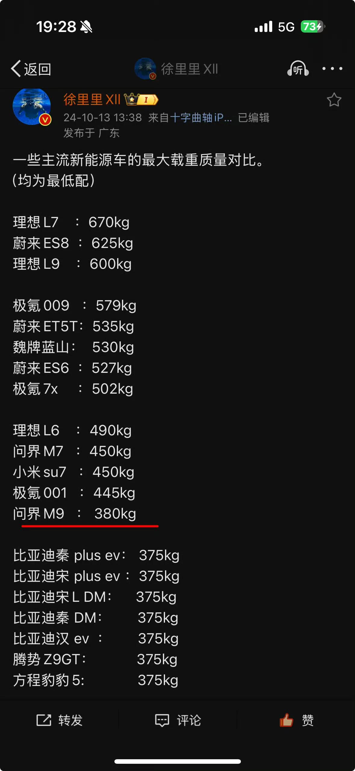 全铝底盘怎么样？
问界M9只能装5个150斤的成年人，额外一些行李都放不了了啊[