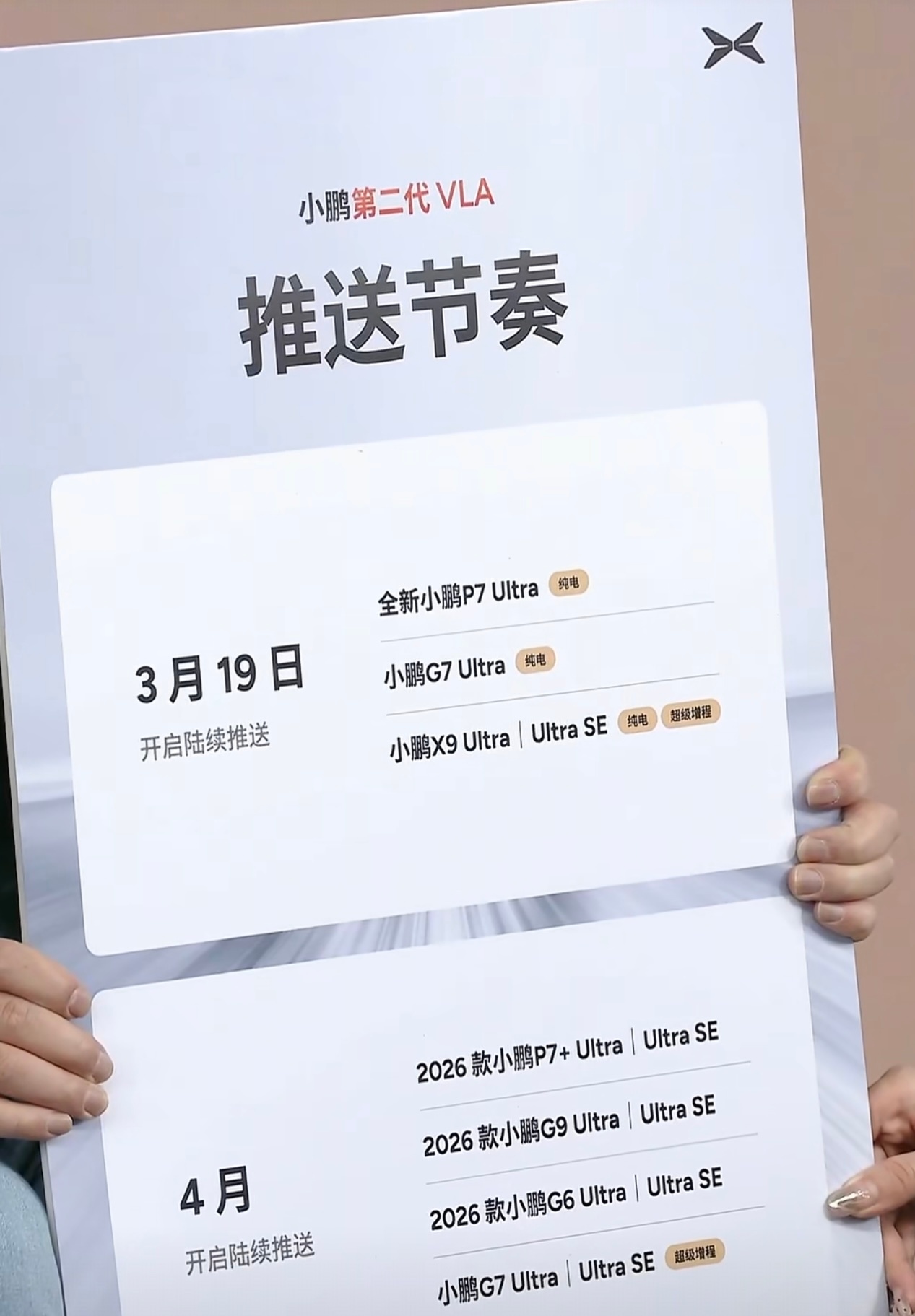 关于第二代 VLA 的问题，大师兄特意开直播解答！- 推送节奏：19 日起，小鹏