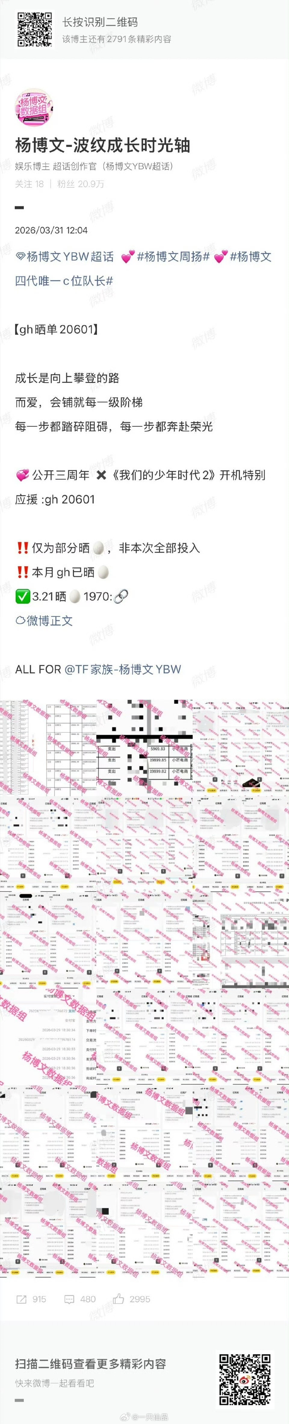 杨博文粉丝高会晒单，杨博文粉丝真棒呀杨博文周扬杨博文 四代唯一c位队长