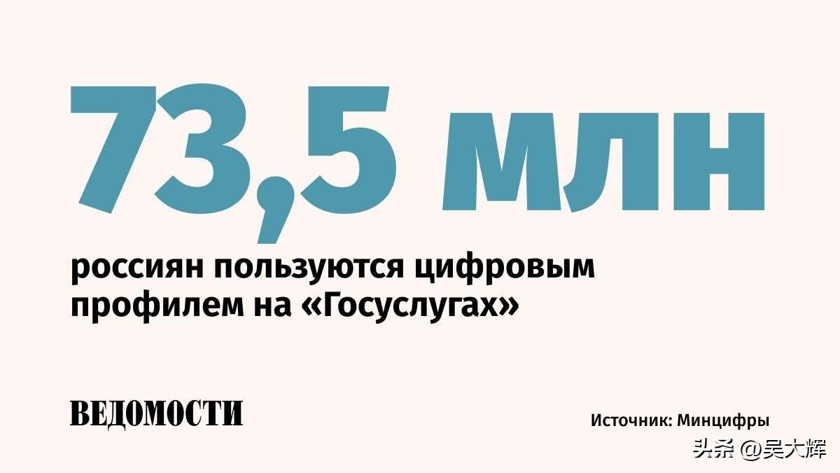 俄罗斯数字发展部通报称，每两名俄罗斯人中就有一人在使用“国家服务网”的数字档案。