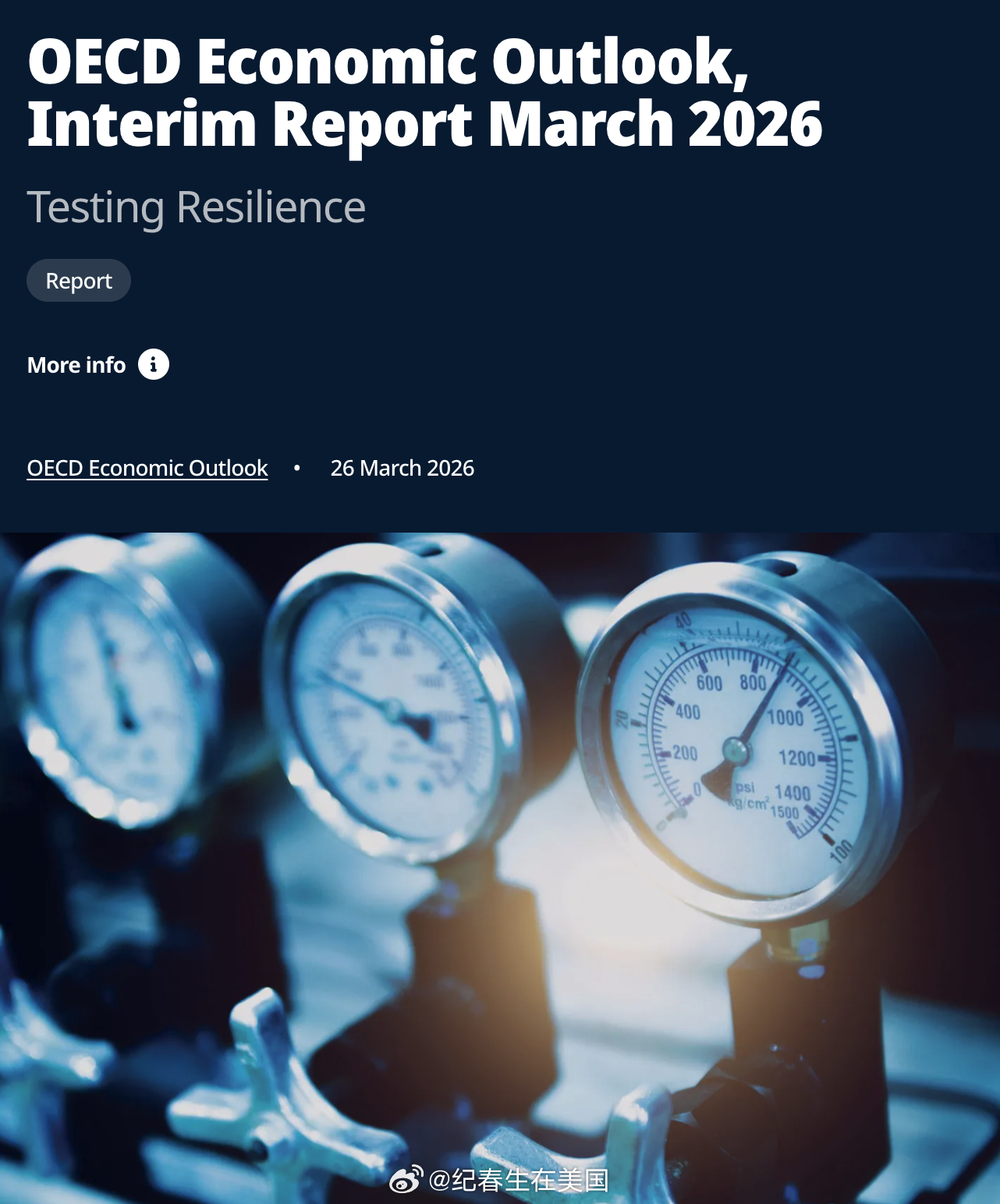 国际经合组织（OECD）周四表示，伊朗战争将导致今年通货膨胀飙升，因为霍尔木兹海