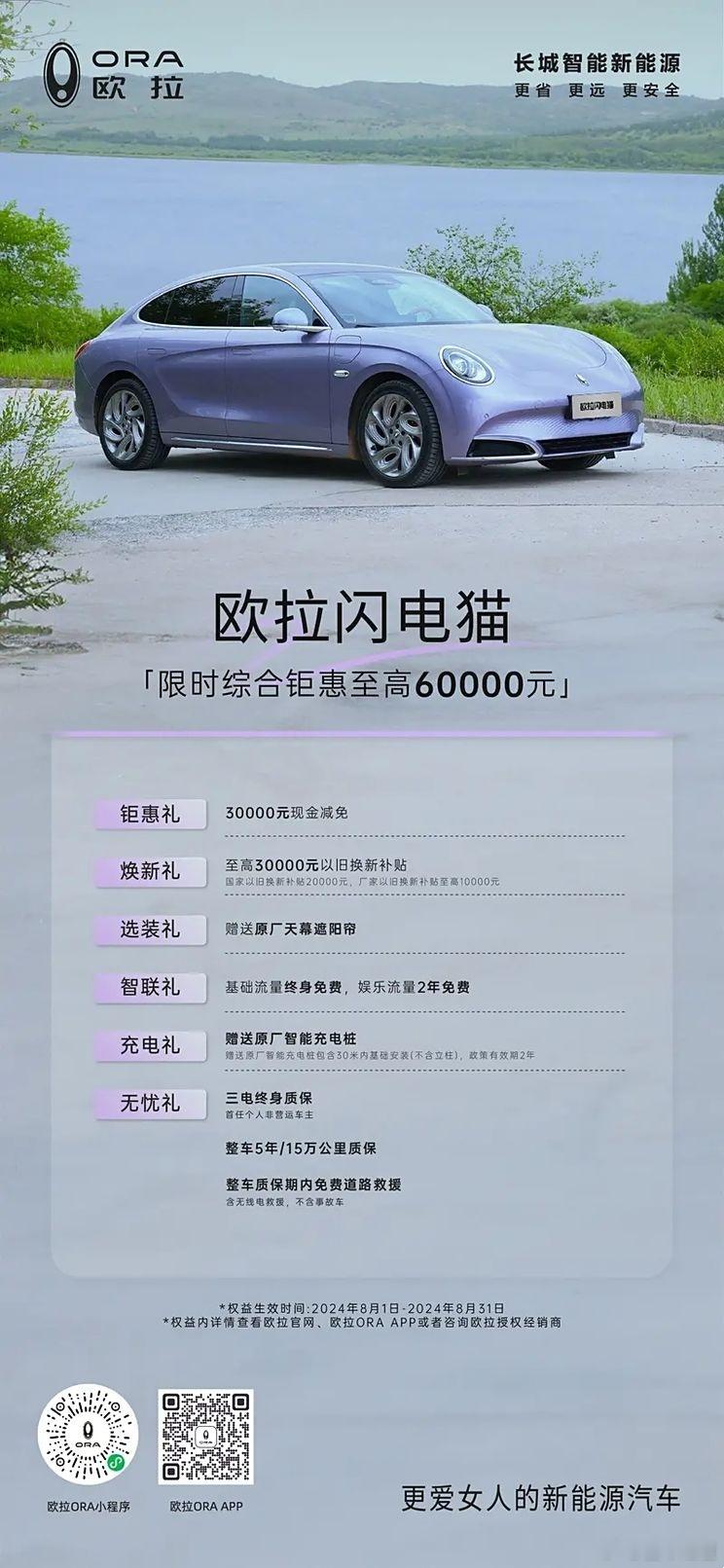 #懂车之道讯#8月7日，我们从官方获取到了欧拉汽车8月最新购车权益，综合至高优惠