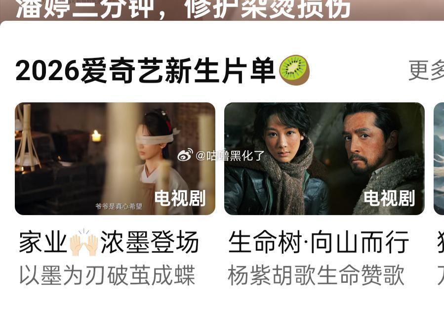🥝一打开片单前两部全是杨紫的剧！排面就这样给力[点赞]爱奇艺片单 ​​​