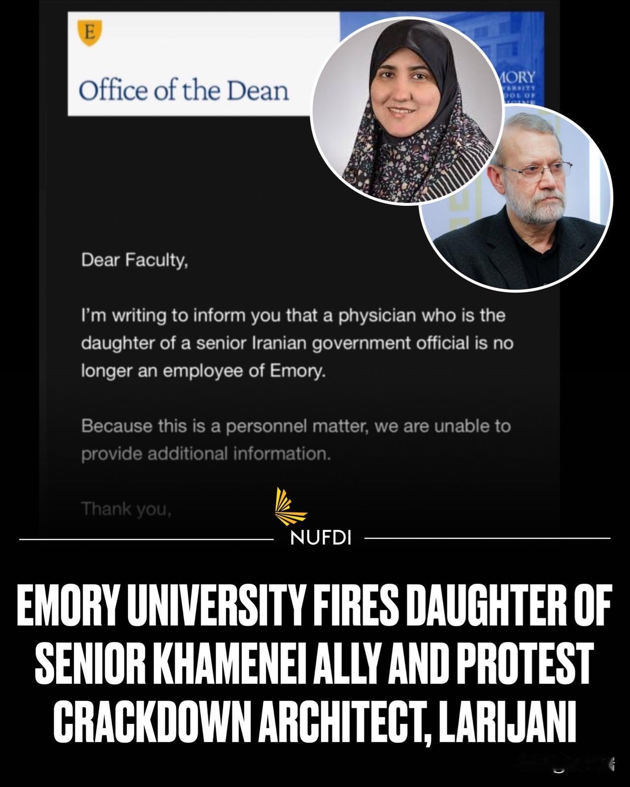 伊朗国家安全委员会的高级官员之一、极度反美的拉里贾尼竟然把他的女儿送到美国留学和