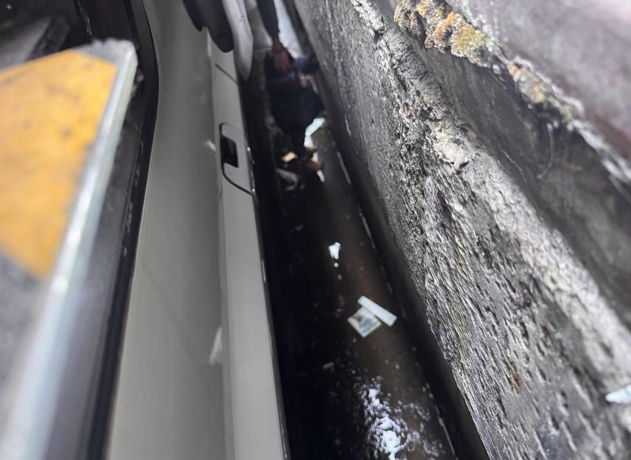 一开始以为是手机掉了，围观的人越来越多才知道居然是小孩，还好工作人员快速反应，很