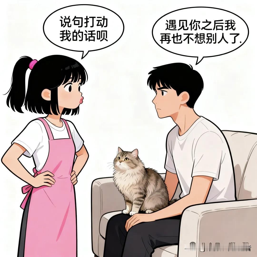 每日一笑：女友：说句打动我的话呗。 男友：遇见你之后我再也不想别人了。女友：真的