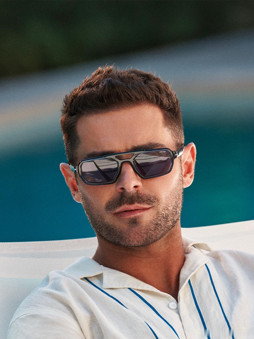 zac efron扎克埃夫隆代言意大利眼镜品牌Police拍摄的春夏广告再释出新