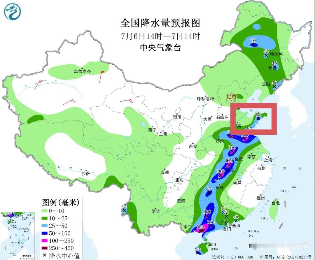看来今天晚上到明天威海真要迎来大到暴雨了！7月6日下午威海气象台公众号连发两条气