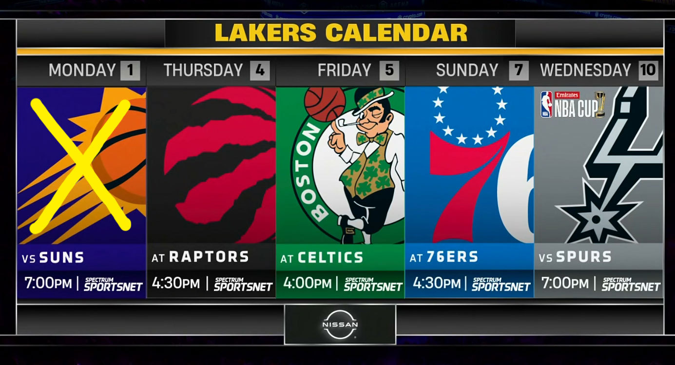 友情提示：湖人本赛季还没连败过。 