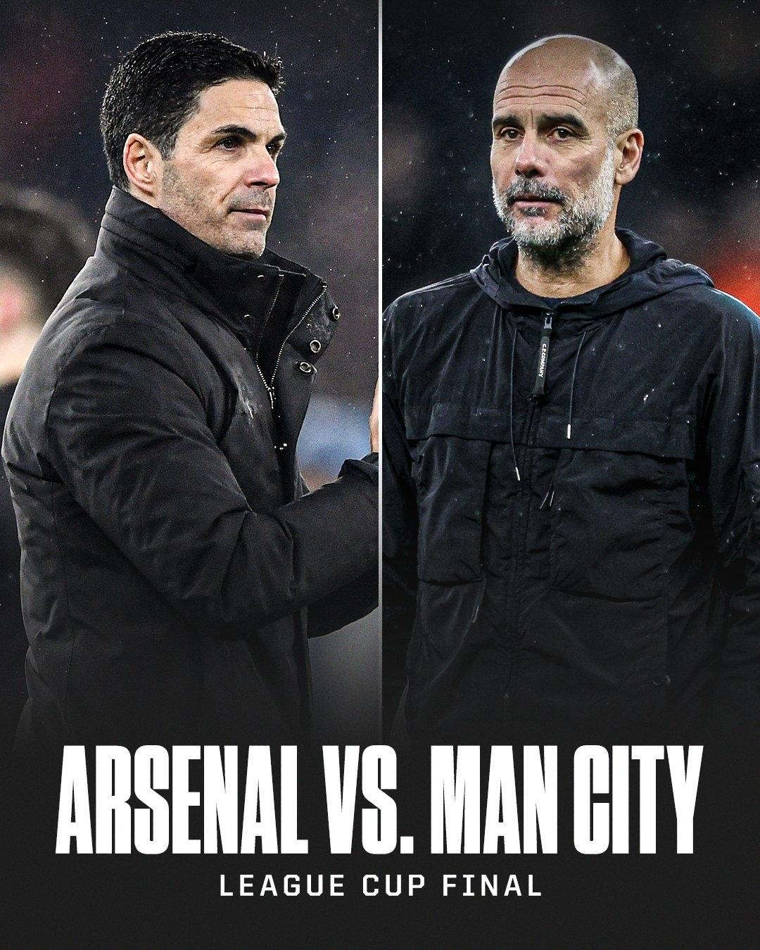 联赛杯决赛对阵出炉:阿森纳对阵曼城
02月05日，联赛杯半决赛
曼城3-1总比分