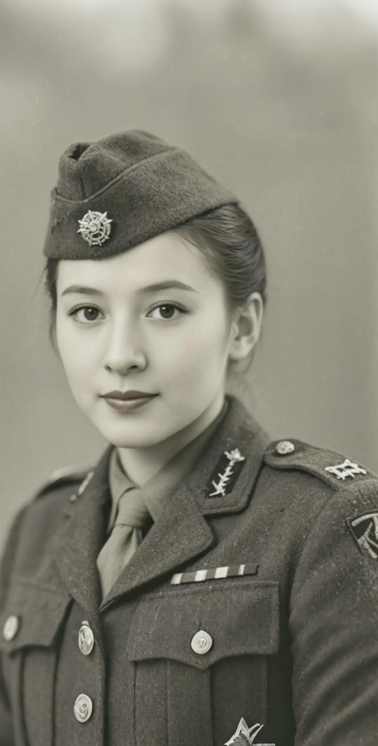 AI扩图 AI军帽下的坚毅