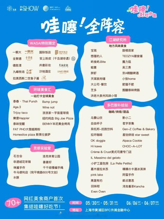 U闲生活“哇噻好吃市集”限时返场，大小朋友凭“童心”免费入场！70+网红美食一次