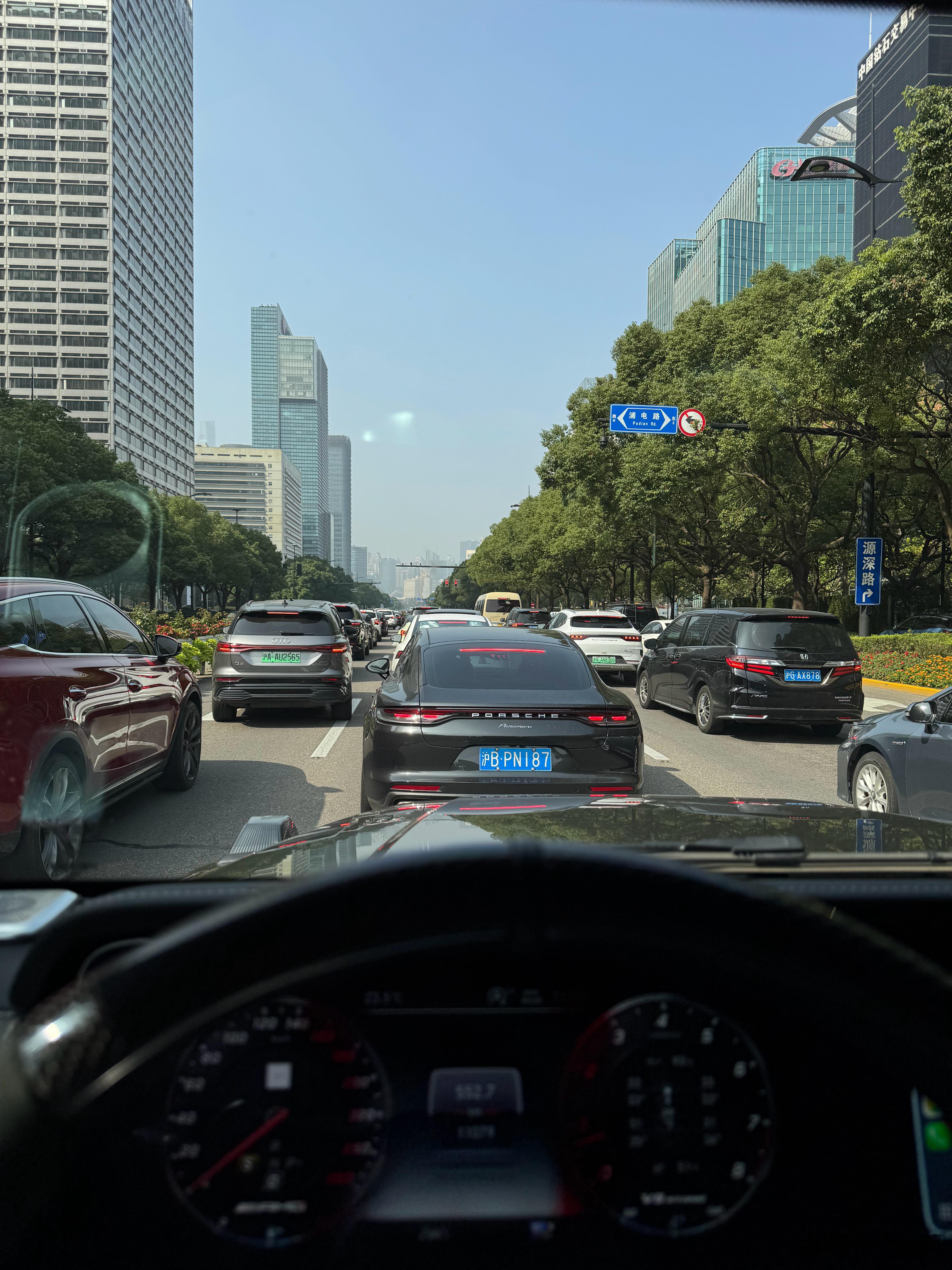 上海早上轻微雾霾，下午雾霾散去。上海最好的季节，好几年没有享受过这么好的11月了