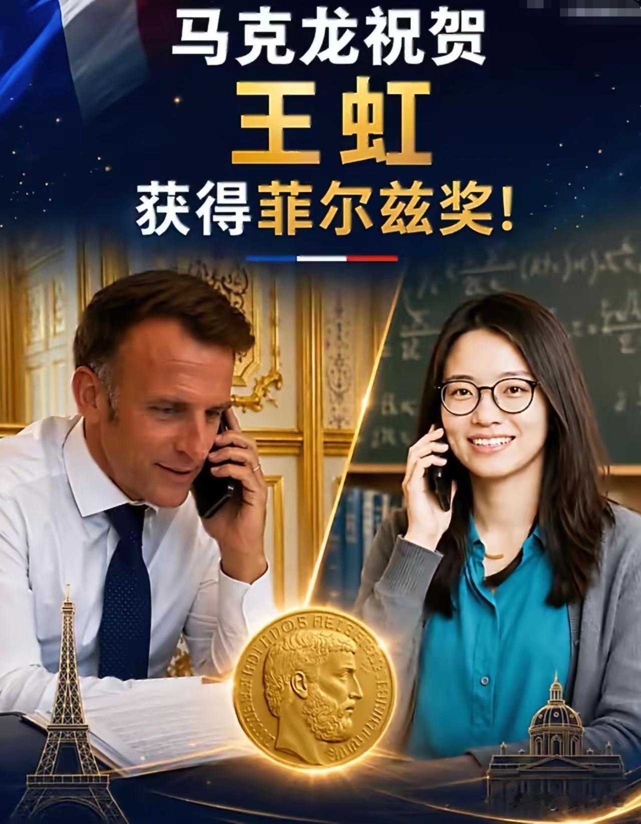 奇怪吗？中国籍女数学家王虹获“菲尔兹”奖，法国总统马克龙打电话祝贺！
按说，王虹