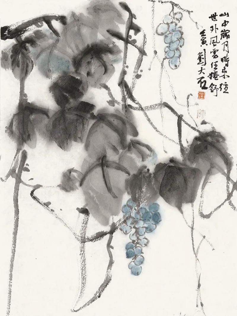 刘大石作品《山中岁月时来往》
纸本水墨-69×34cm