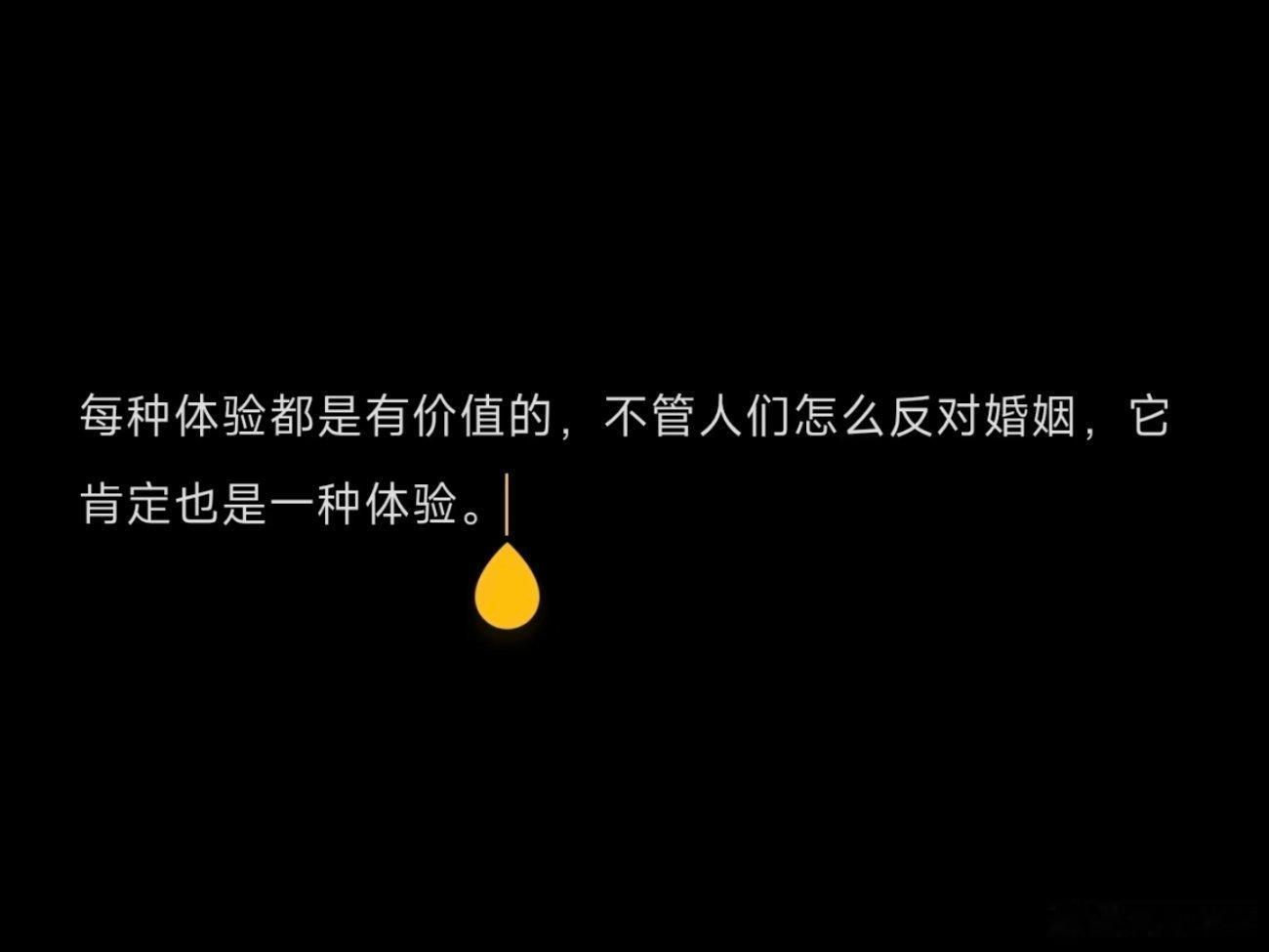 每种体验都是有价值的， 不管人们怎么反对婚姻， 它肯定也是一种体验。 