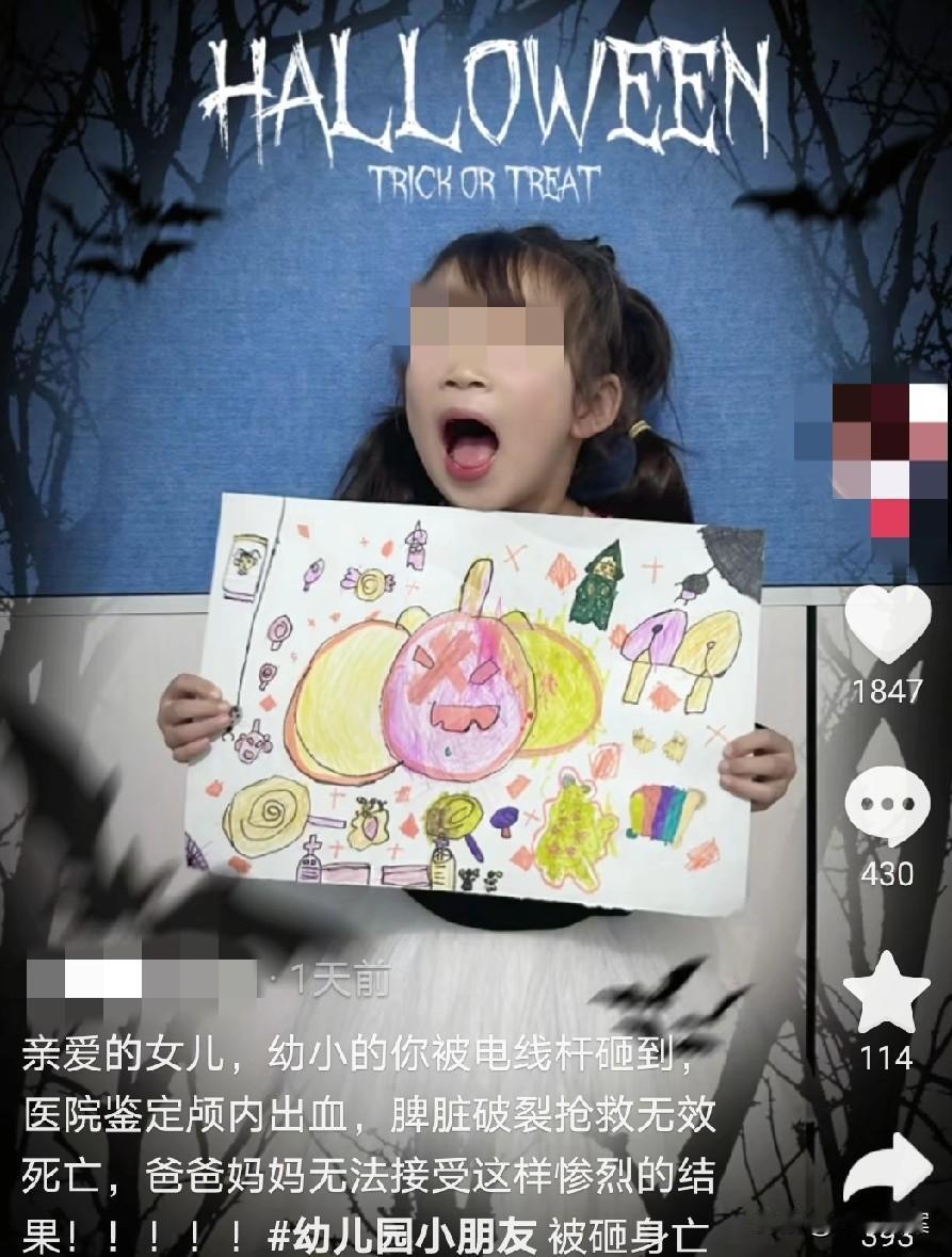 被电线杆砸死的湖南5岁女孩还在上幼儿园，长得非常漂亮，母亲是老师。当晚外公抱着弟