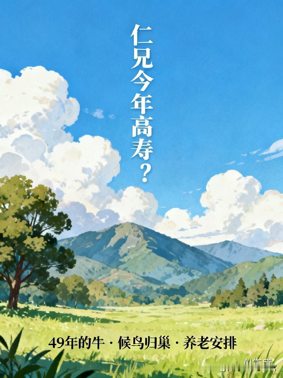仁兄今年高寿？
你的想法与我不谋而合！我是49年的牛！今年做候鸟回来，就与子女兄
