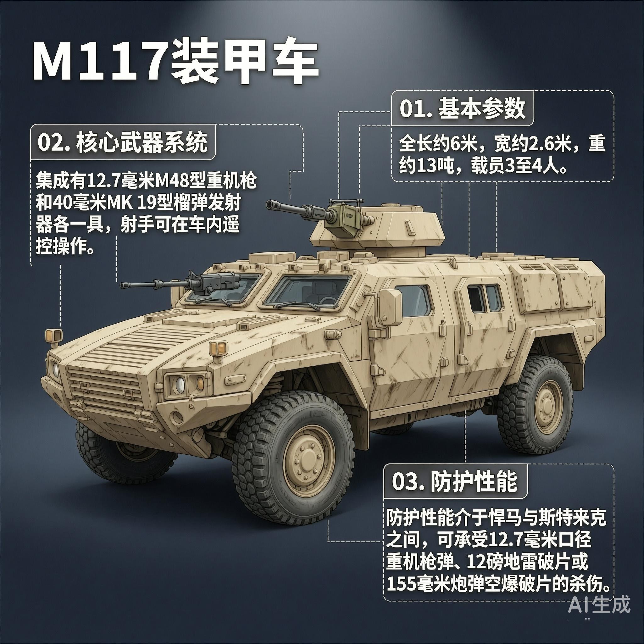 军事ai新视野 美国M1117装甲车M1117装甲车是美国达信海上和地面系统公司