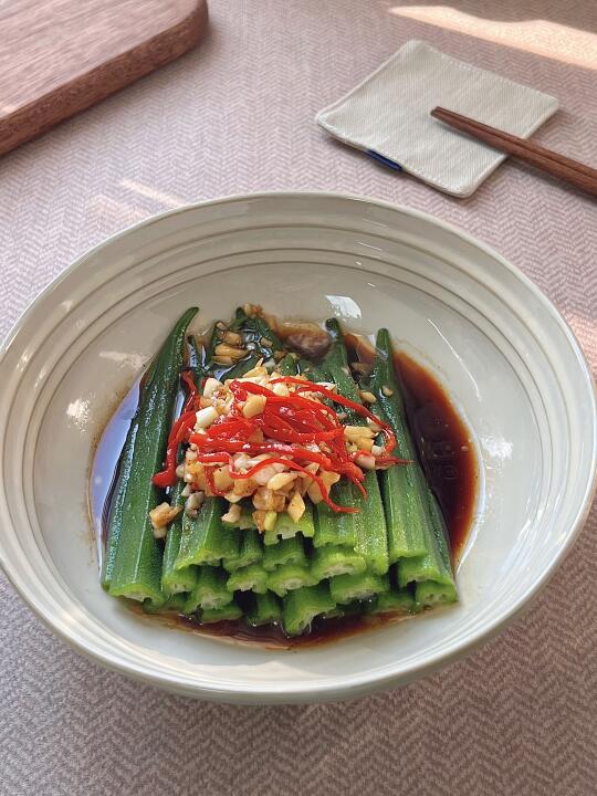 夏天就想吃这口🤤白灼秋葵🥗清清爽爽