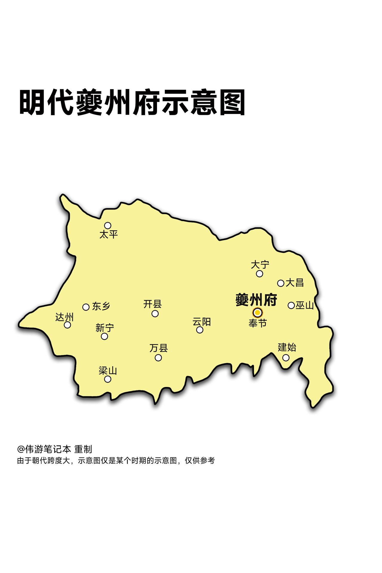 明代四川夔州府示意图