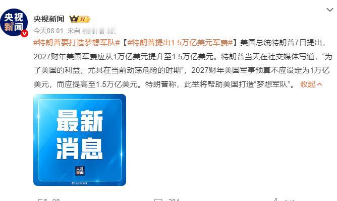 20260108如何看待特朗普要把美国军费提高到1.5万亿美元？


-----
