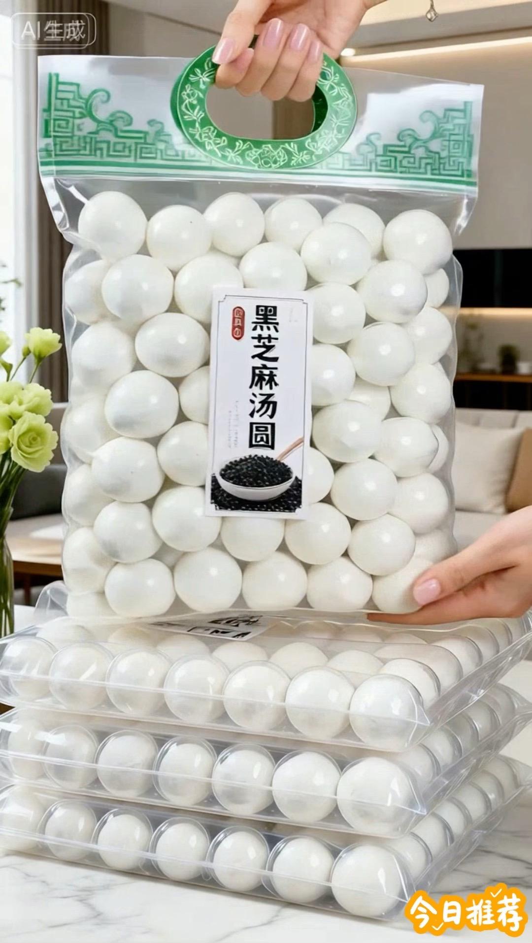 黑芝麻汤圆甜糯汤圆手工汤圆团团圆圆过年吃