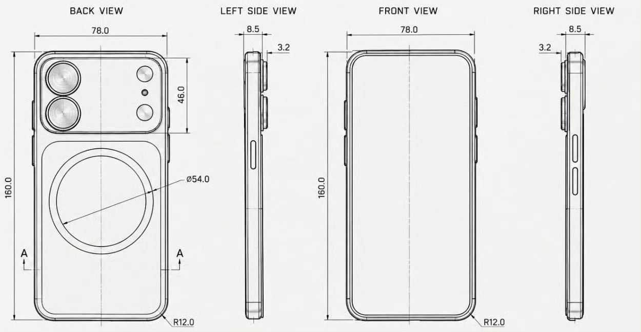 iPhone18外观曝光砍掉了长焦镜头，和 iPhone 18 Pro 系列一样
