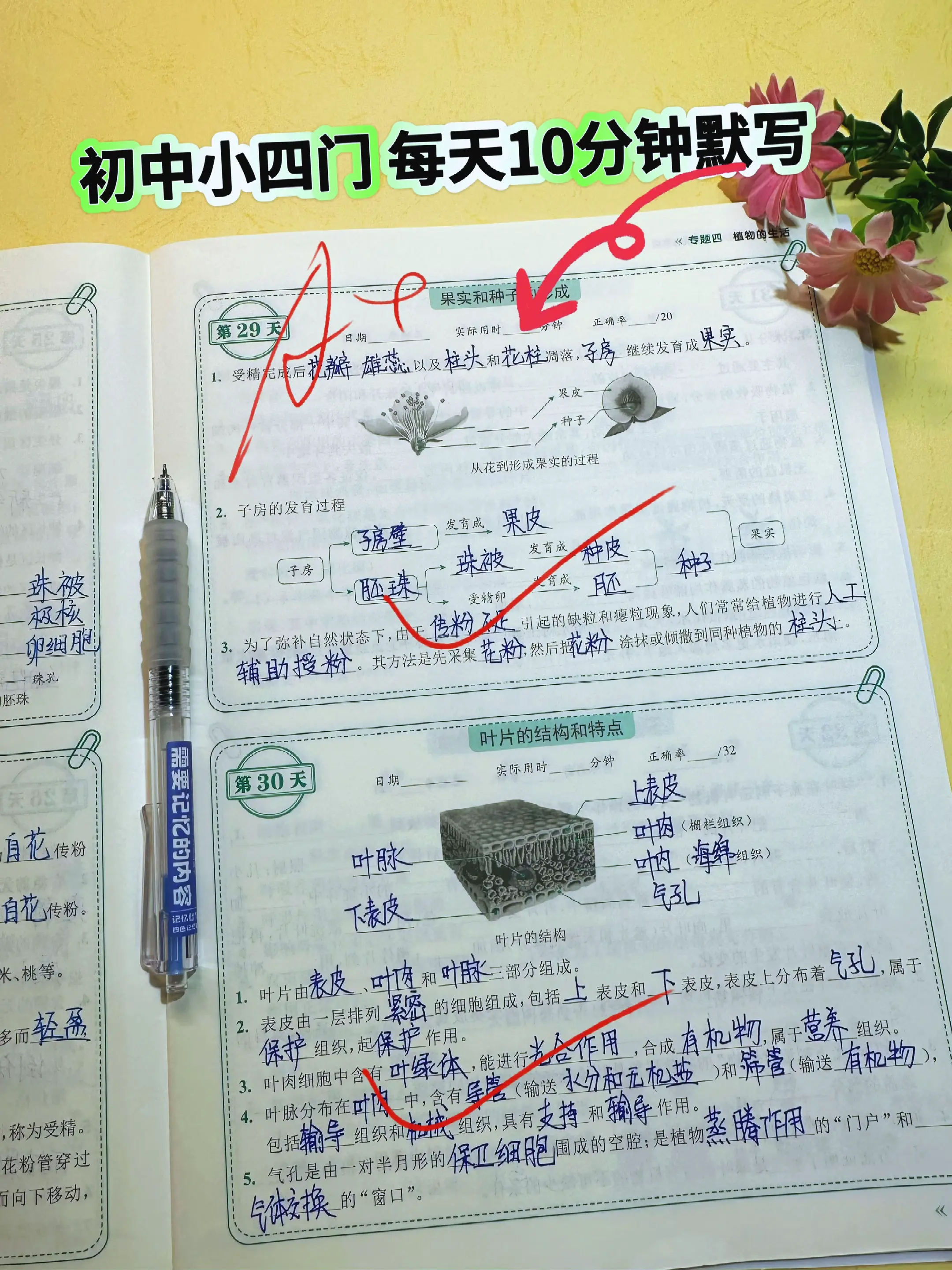 初中小四门睡前默写。初中三年的知识点考点全覆盖，同步课本，新学期每天一...