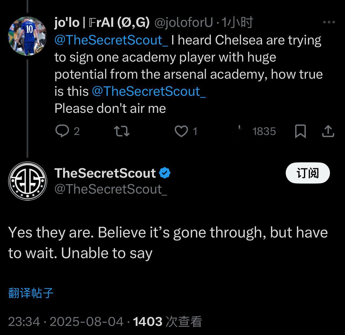 W.O.W that‘s Trey Grant to Chelsea Here 