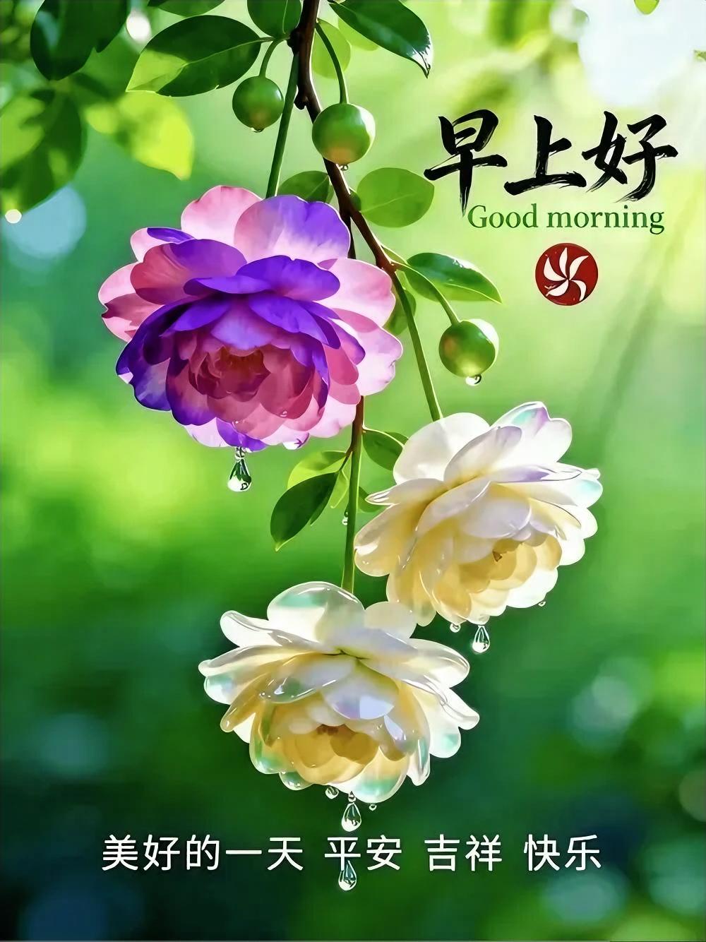 早上好，美好的周末开启！让快乐加倍！惬意的周末清晨，阳光如金色丝线，轻柔洒在每个