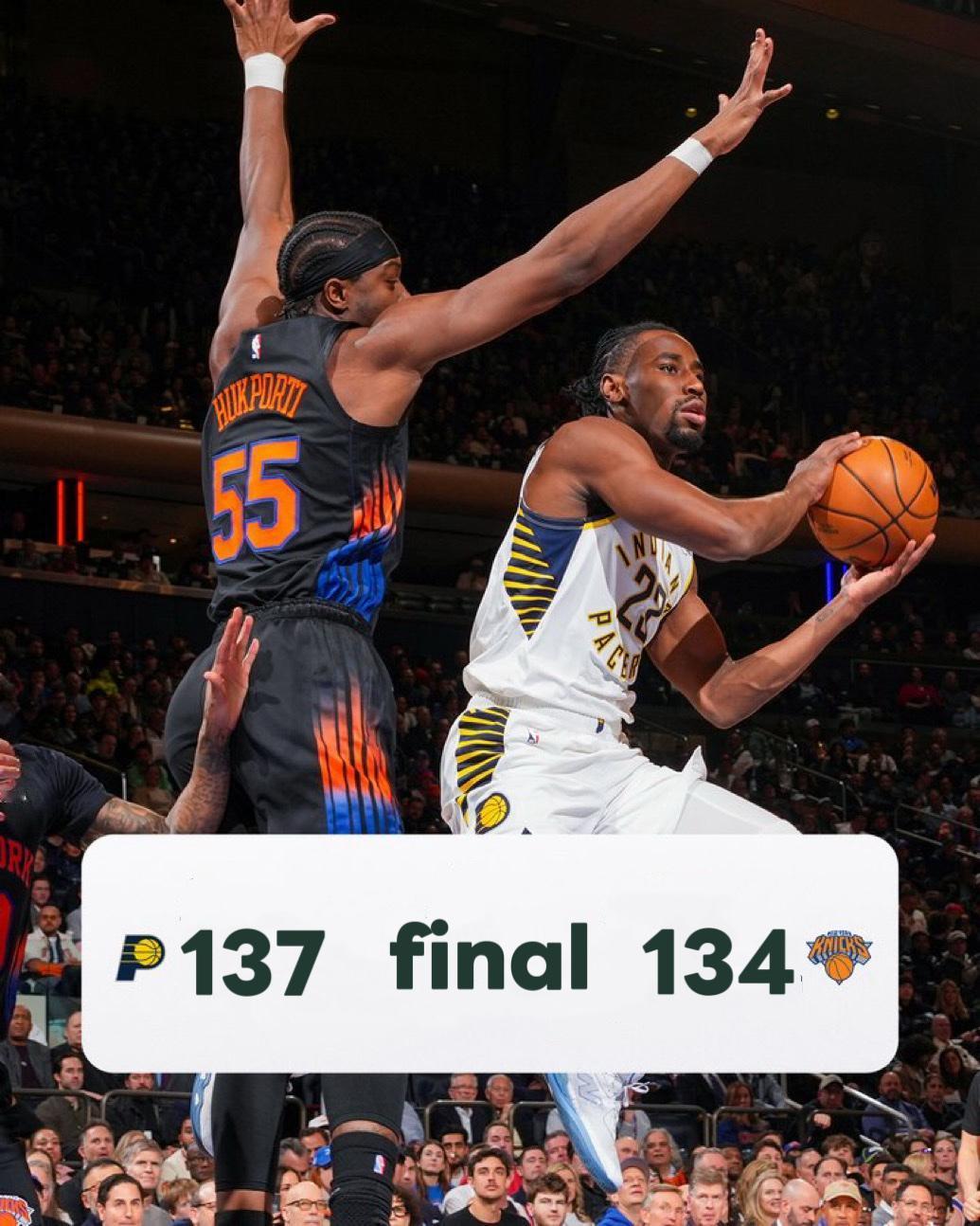 2月11日NBA常规赛战报（4场）：

步行者137-134尼克斯
快船95-1