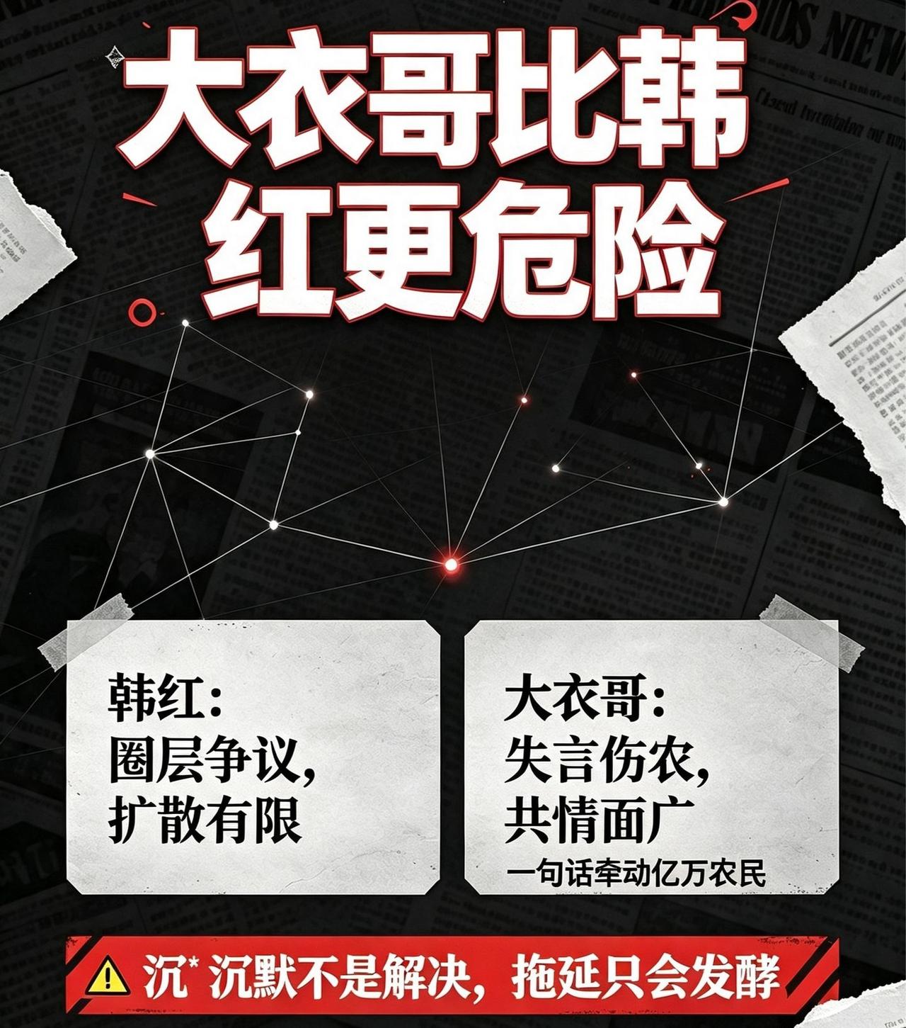 同样是舆论风波，韩红的争议只是小范围圈内讨论。大衣哥农民出身，一番失言刺痛了亿万