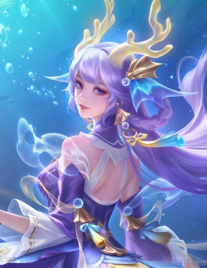 王者荣耀西施FMVP星传说皮肤王者荣耀西施FMVP星传说皮肤延续深海龙女设定，融