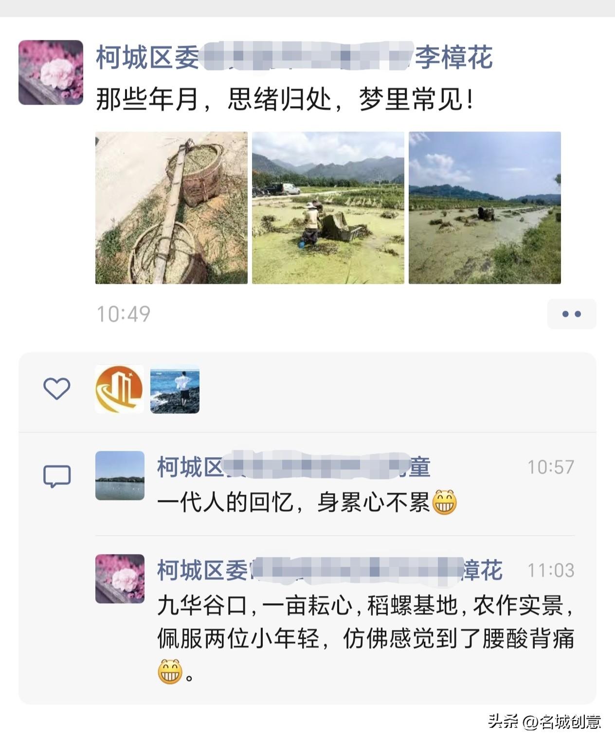 今天上午刷朋友圈时，看见衢州市柯城区樟花同志的图文(见图①③④⑤)"那些年月，思