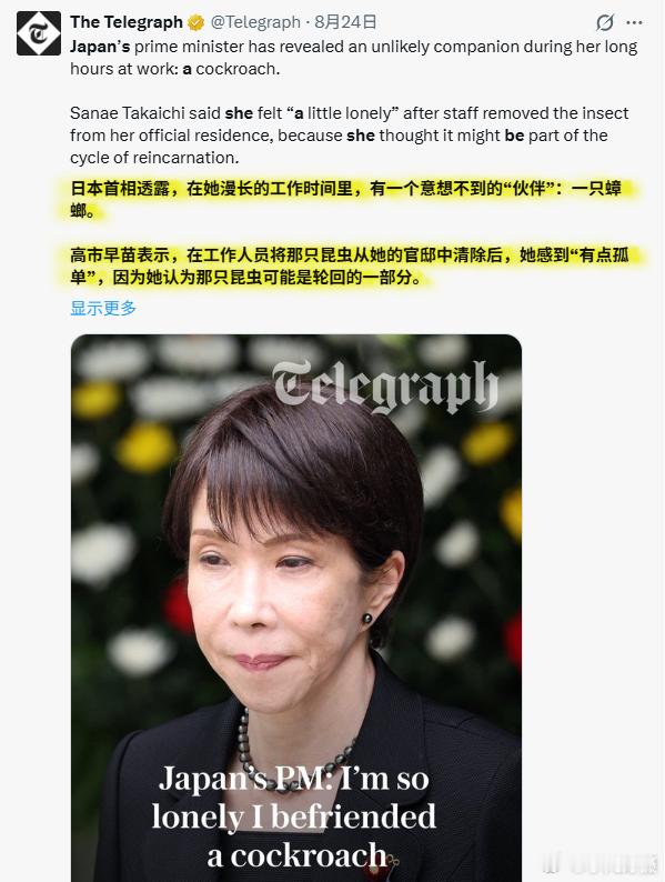 继《每日电讯报》8月24日发表日本右翼分子高市早苗的文章后，今日又来一篇标题更直