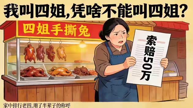 “我叫四姐，为啥不能卖兔子？”成都卤菜店因两个字被索赔50万，法院判了！
**“