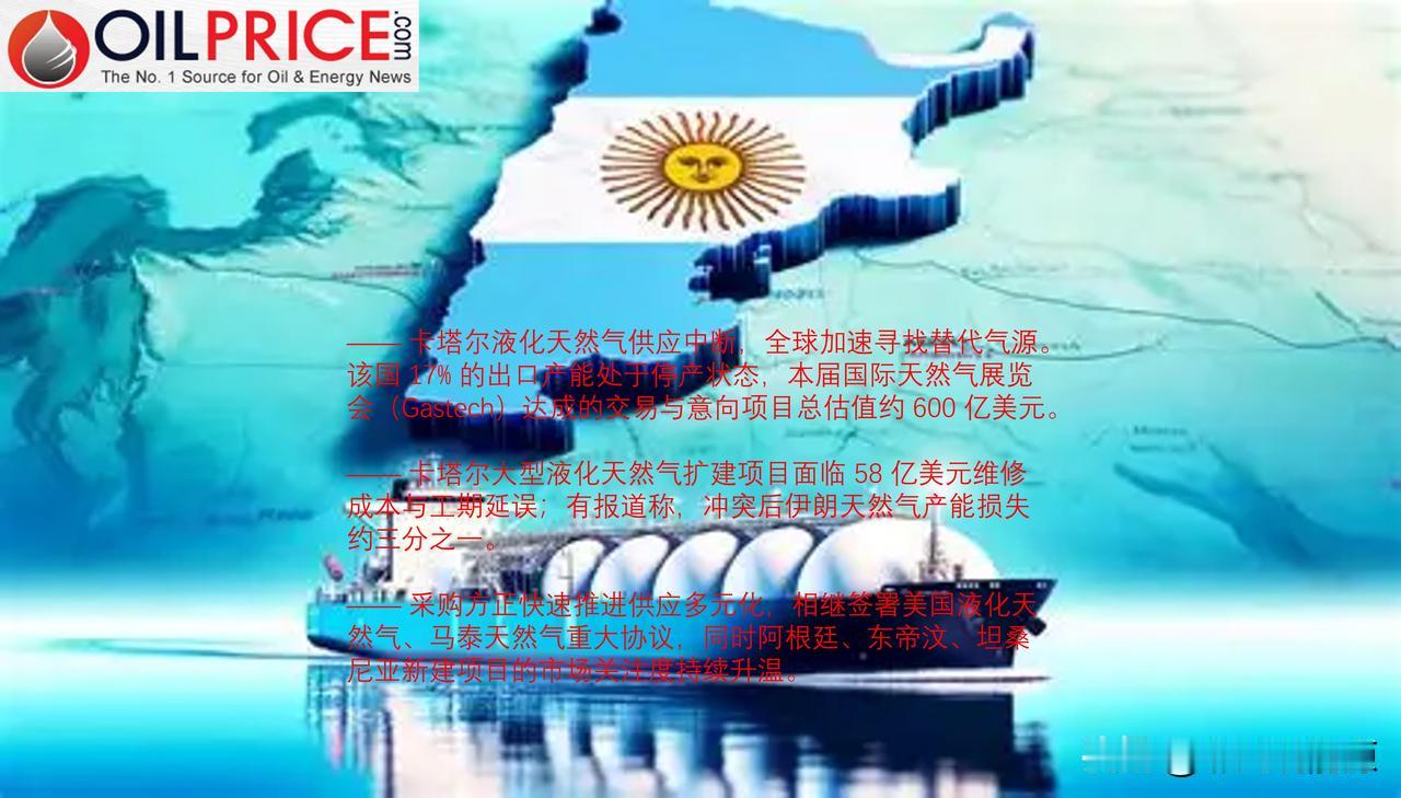卡塔尔液化天然气供应受损，阿根廷至东帝汶多地项目迎来复苏

卡塔尔 17% 的液