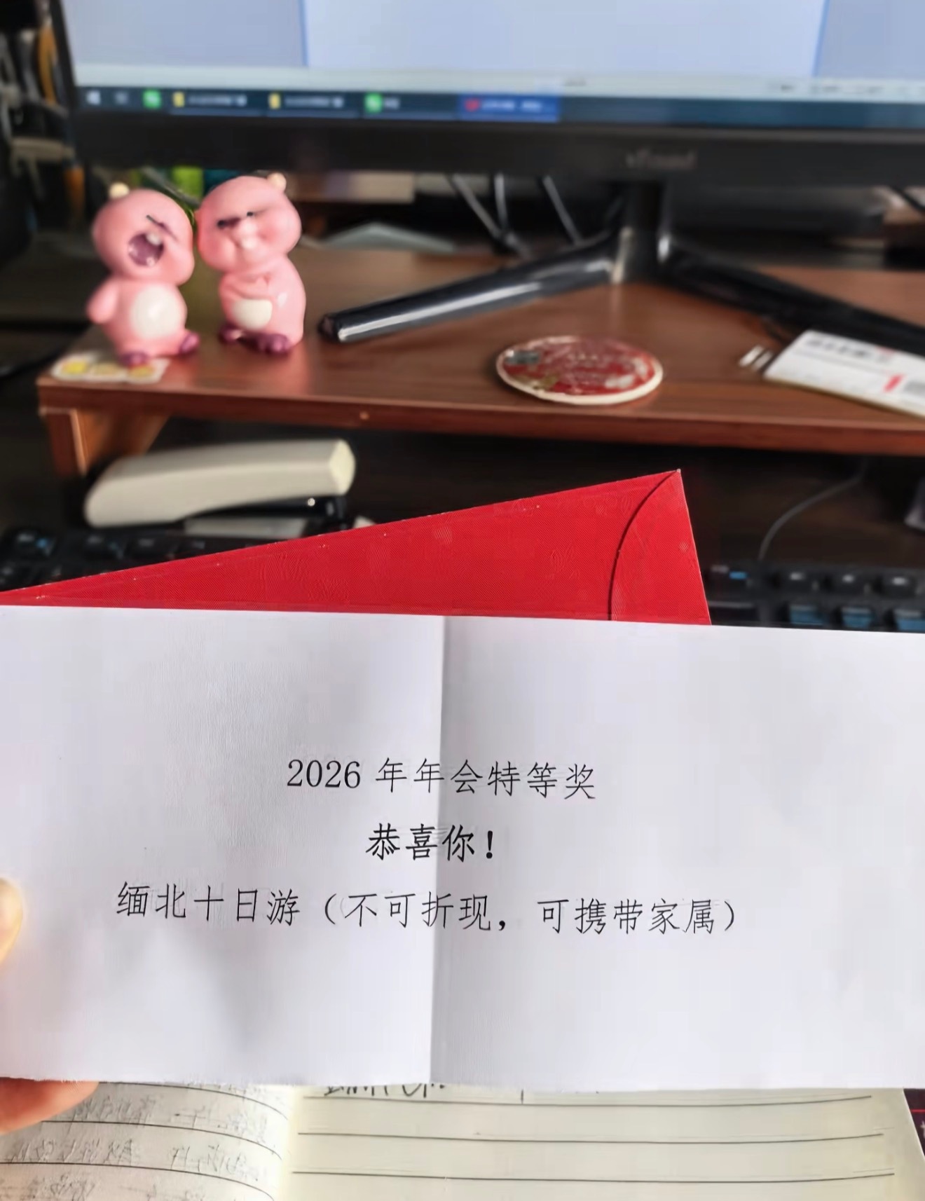 这个特等奖还怪贴心，可以带家属。