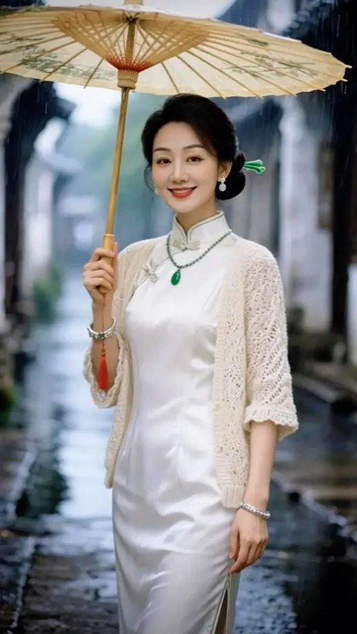 AI雨巷旗袍照 ai创作 伙伴计划广告分成玩法达人