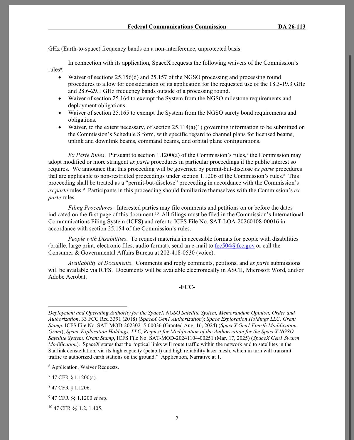 美国联邦通信委员会接受SpaceX百万颗卫星系统部署申请