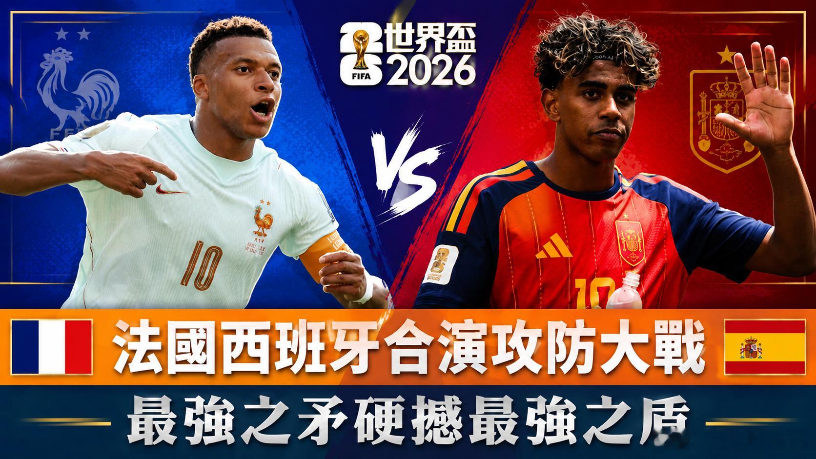 世界杯半决赛今晚开战！法国与西班牙将迎来正面对决，一边是火力强劲的“最强之矛”，