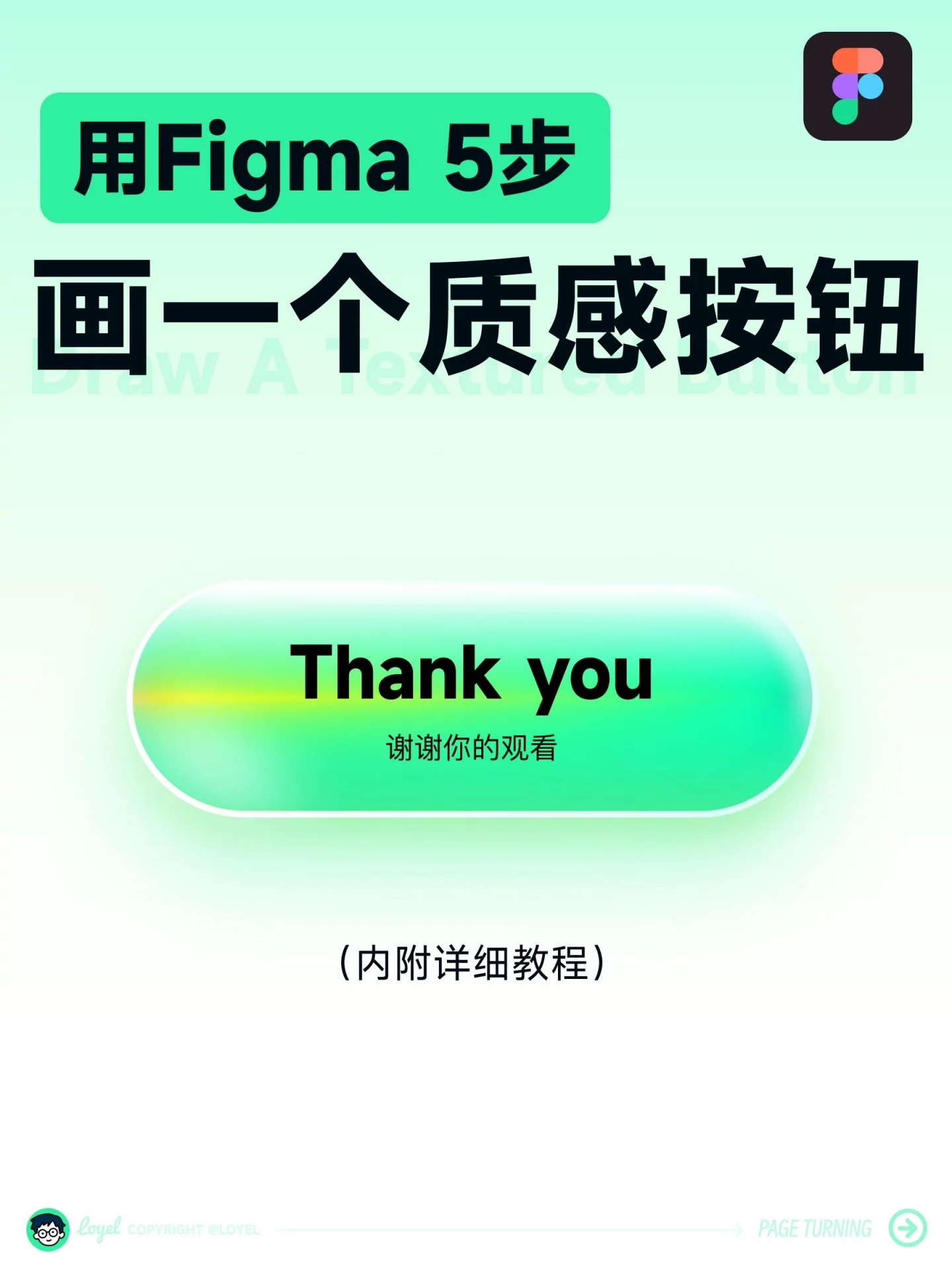 最近做了一个小练习，用 Figma 画一个有层次感的发光按钮 。整个过程只要 5